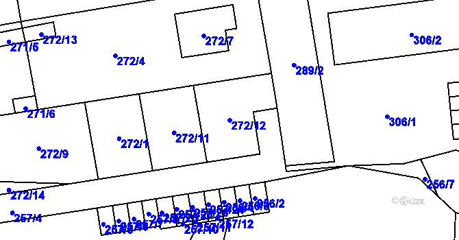 Parcela st. 272/12 v KÚ Vochov, Katastrální mapa