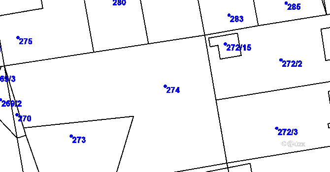Parcela st. 274 v KÚ Vochov, Katastrální mapa