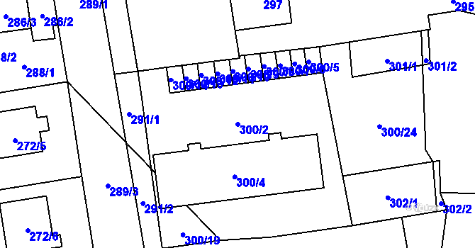 Parcela st. 300/2 v KÚ Vochov, Katastrální mapa