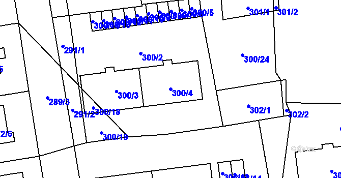 Parcela st. 300/4 v KÚ Vochov, Katastrální mapa