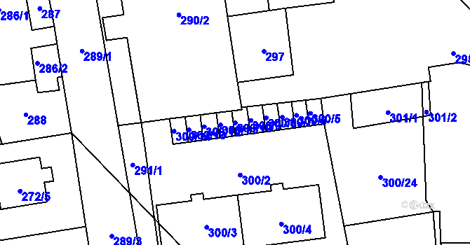 Parcela st. 300/10 v KÚ Vochov, Katastrální mapa