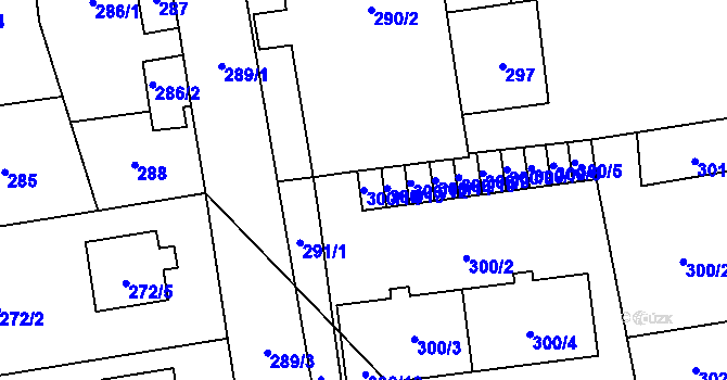 Parcela st. 300/14 v KÚ Vochov, Katastrální mapa