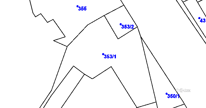 Parcela st. 353/1 v KÚ Vochov, Katastrální mapa
