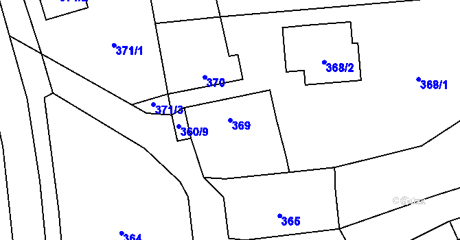Parcela st. 369 v KÚ Vochov, Katastrální mapa