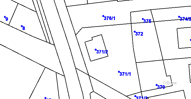Parcela st. 371/2 v KÚ Vochov, Katastrální mapa
