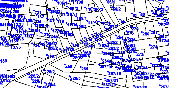 Parcela st. 394/1 v KÚ Vochov, Katastrální mapa