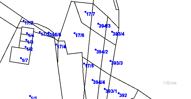 Parcela st. 394/2 v KÚ Vochov, Katastrální mapa