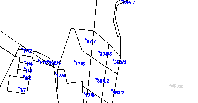 Parcela st. 394/3 v KÚ Vochov, Katastrální mapa