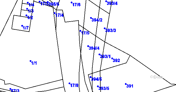 Parcela st. 394/4 v KÚ Vochov, Katastrální mapa