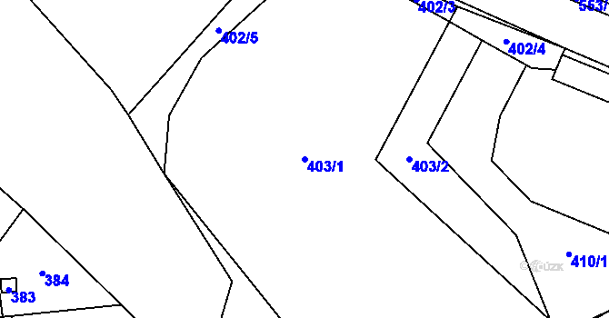 Parcela st. 403/1 v KÚ Vochov, Katastrální mapa
