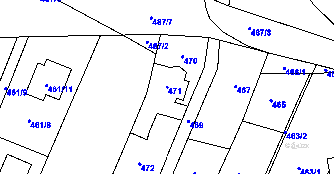 Parcela st. 471 v KÚ Vochov, Katastrální mapa
