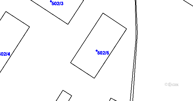 Parcela st. 502/5 v KÚ Vochov, Katastrální mapa