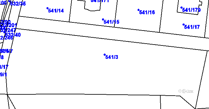 Parcela st. 541/3 v KÚ Vochov, Katastrální mapa