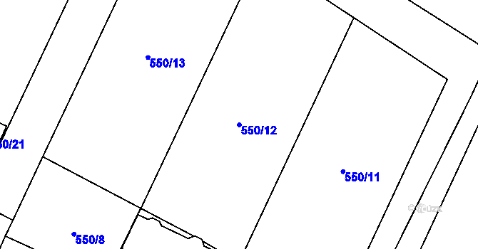 Parcela st. 550/12 v KÚ Vochov, Katastrální mapa