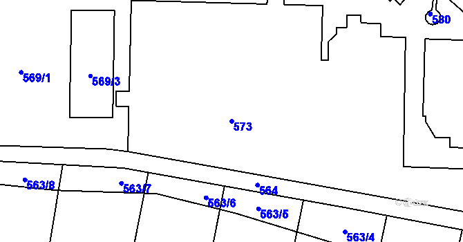 Parcela st. 573 v KÚ Vochov, Katastrální mapa