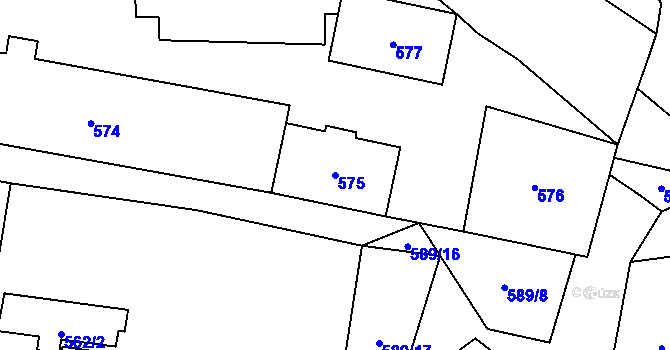 Parcela st. 575 v KÚ Vochov, Katastrální mapa
