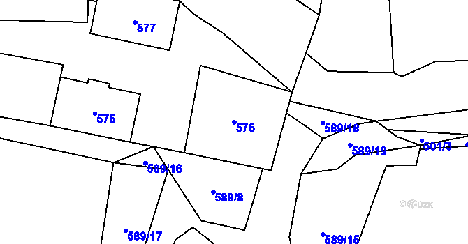 Parcela st. 576 v KÚ Vochov, Katastrální mapa