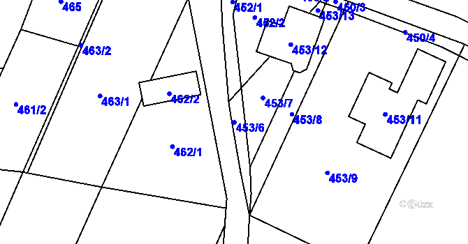 Parcela st. 453/6 v KÚ Vochov, Katastrální mapa