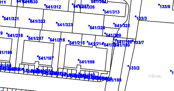 Parcela st. 541/69 v KÚ Vochov, Katastrální mapa