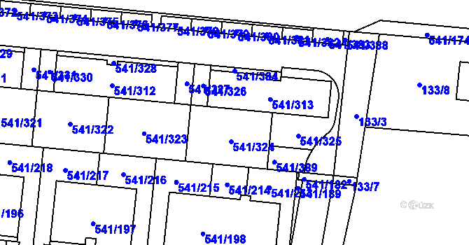 Parcela st. 541/75 v KÚ Vochov, Katastrální mapa