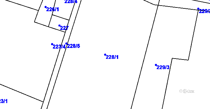 Parcela st. 228/1 v KÚ Vochov, Katastrální mapa