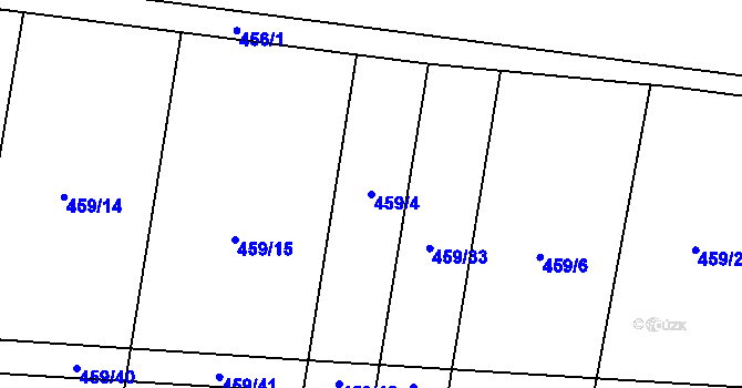 Parcela st. 459/4 v KÚ Vochov, Katastrální mapa