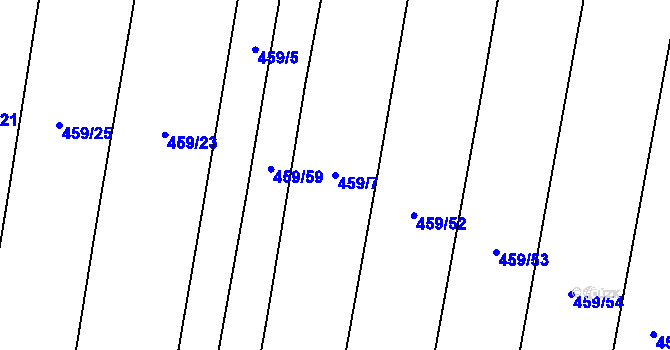 Parcela st. 459/7 v KÚ Vochov, Katastrální mapa