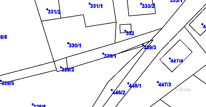 Parcela st. 329/1 v KÚ Vochov, Katastrální mapa