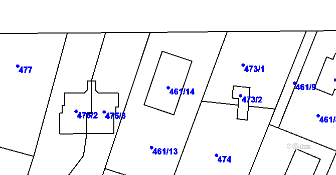 Parcela st. 461/14 v KÚ Vochov, Katastrální mapa