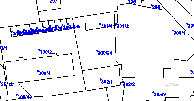 Parcela st. 300/24 v KÚ Vochov, Katastrální mapa