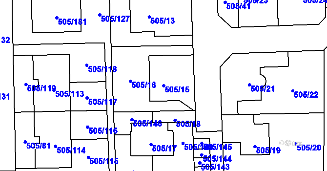 Parcela st. 505/15 v KÚ Vochov, Katastrální mapa