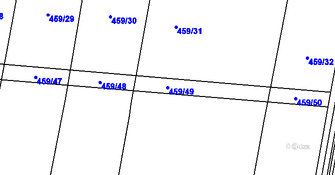 Parcela st. 459/49 v KÚ Vochov, Katastrální mapa