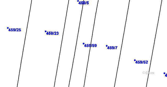Parcela st. 459/59 v KÚ Vochov, Katastrální mapa