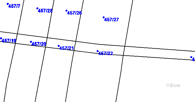Parcela st. 457/22 v KÚ Vochov, Katastrální mapa