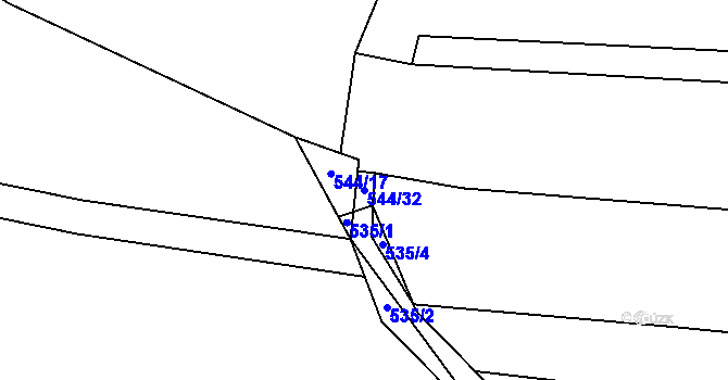 Parcela st. 544/32 v KÚ Vochov, Katastrální mapa