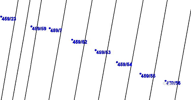 Parcela st. 459/53 v KÚ Vochov, Katastrální mapa