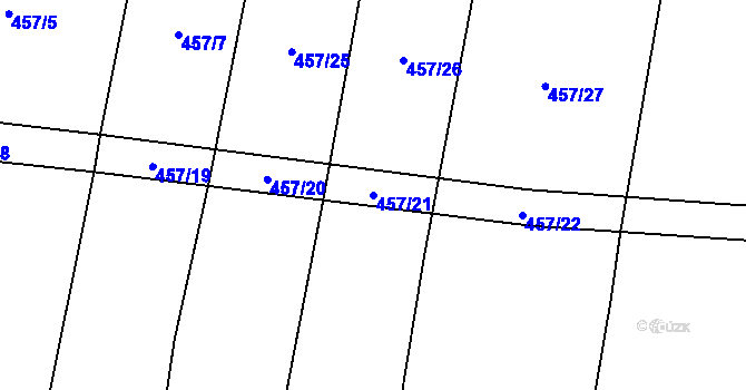 Parcela st. 457/21 v KÚ Vochov, Katastrální mapa