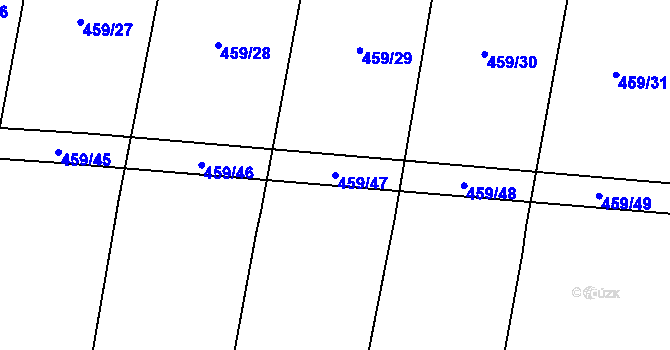 Parcela st. 459/47 v KÚ Vochov, Katastrální mapa