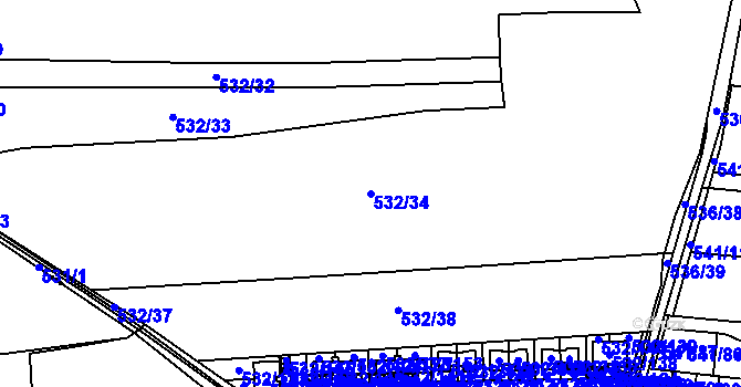 Parcela st. 532/34 v KÚ Vochov, Katastrální mapa