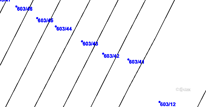 Parcela st. 603/42 v KÚ Vochov, Katastrální mapa