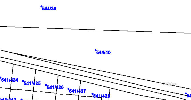 Parcela st. 544/40 v KÚ Vochov, Katastrální mapa