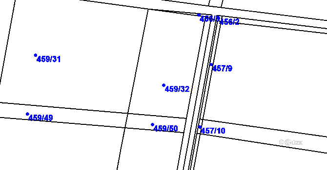 Parcela st. 459/32 v KÚ Vochov, Katastrální mapa