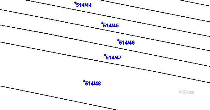 Parcela st. 514/47 v KÚ Vochov, Katastrální mapa