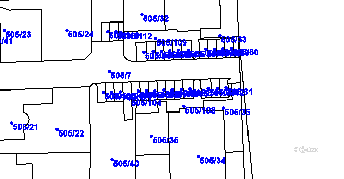 Parcela st. 505/66 v KÚ Vochov, Katastrální mapa