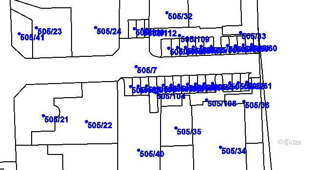 Parcela st. 505/103 v KÚ Vochov, Katastrální mapa