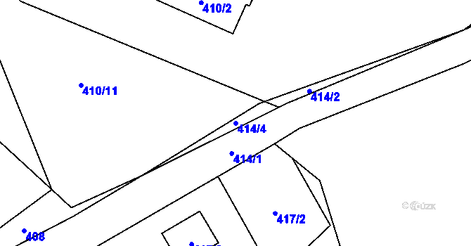 Parcela st. 414/4 v KÚ Vochov, Katastrální mapa