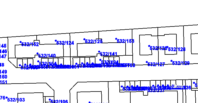 Parcela st. 532/141 v KÚ Vochov, Katastrální mapa