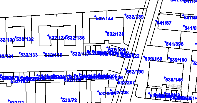 Parcela st. 532/187 v KÚ Vochov, Katastrální mapa
