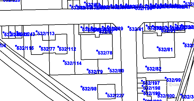 Parcela st. 532/78 v KÚ Vochov, Katastrální mapa
