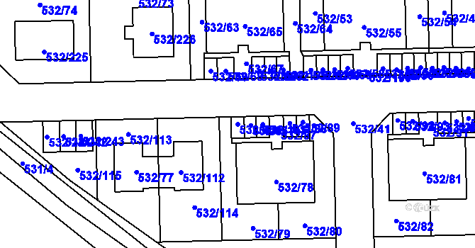 Parcela st. 532/85 v KÚ Vochov, Katastrální mapa